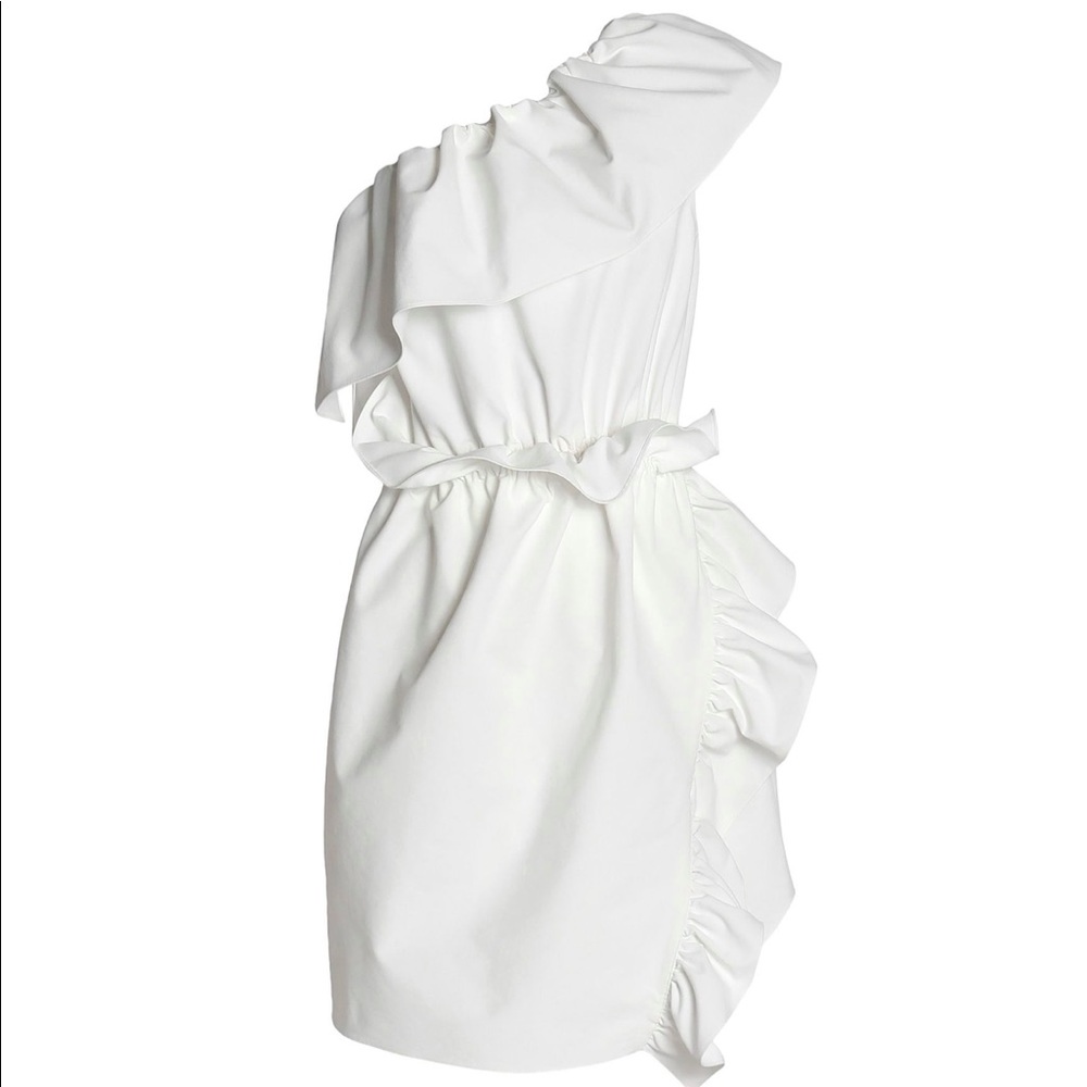 Goen.J white one-shoulder dress, S